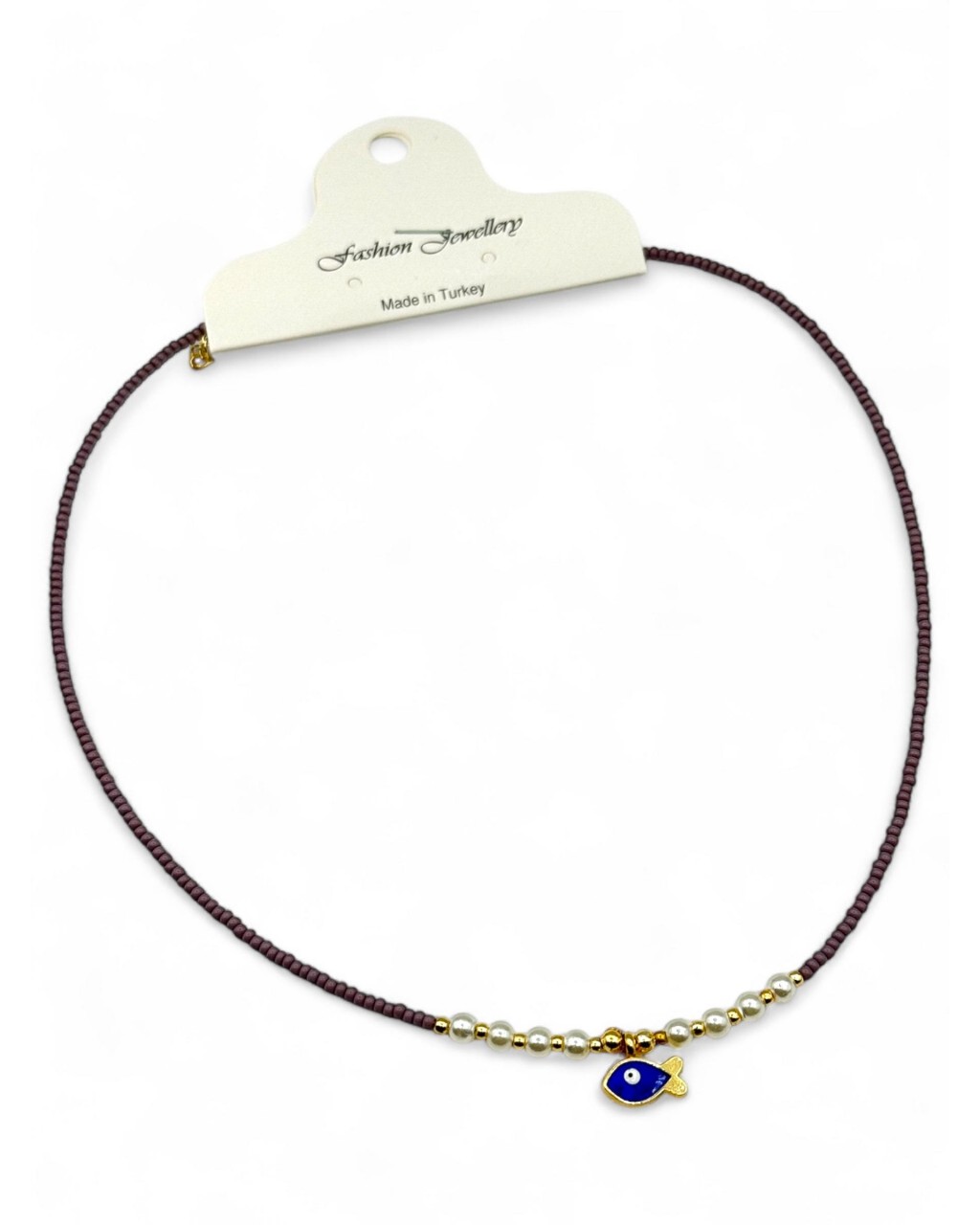 BALIK MODEL İNCİLİ KUM KOLYE