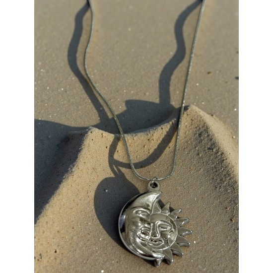 AY VE GÜNEŞ ÇELİK KOLYE