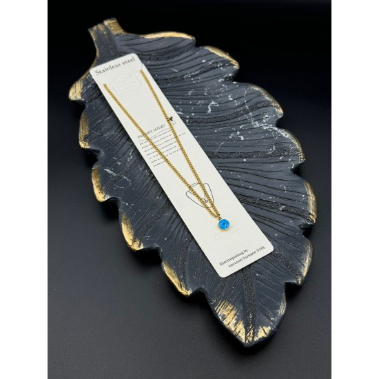 NAZAR MODEL GOLD RENK ÇELİK KOLYE