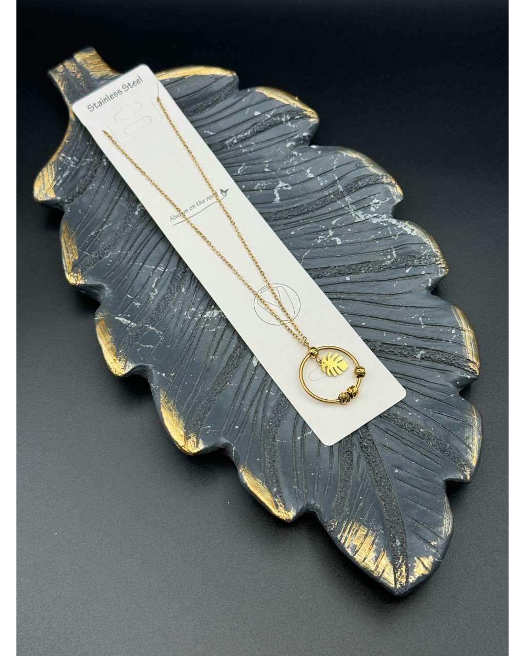 DEVE TABANI DORİKA BONCUK MODEL GOLD RENK ÇELİK KOLYE