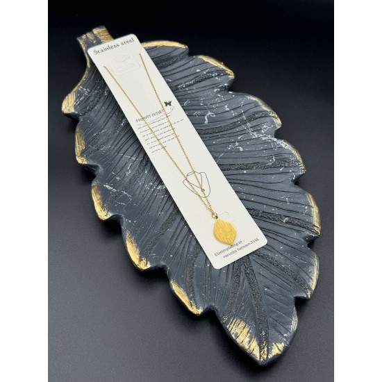 DAMLA PLAKA OSMANLI TUĞRA MODEL GOLD RENK ÇELİK KOLYE