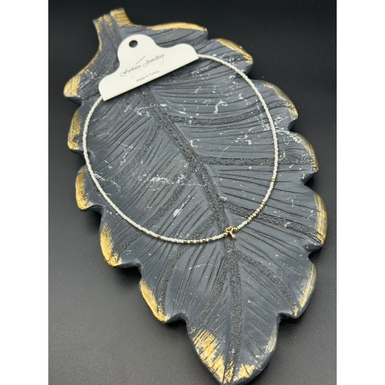 BEYAZ RENK ANAHTAR KUM BONCUK KOLYE