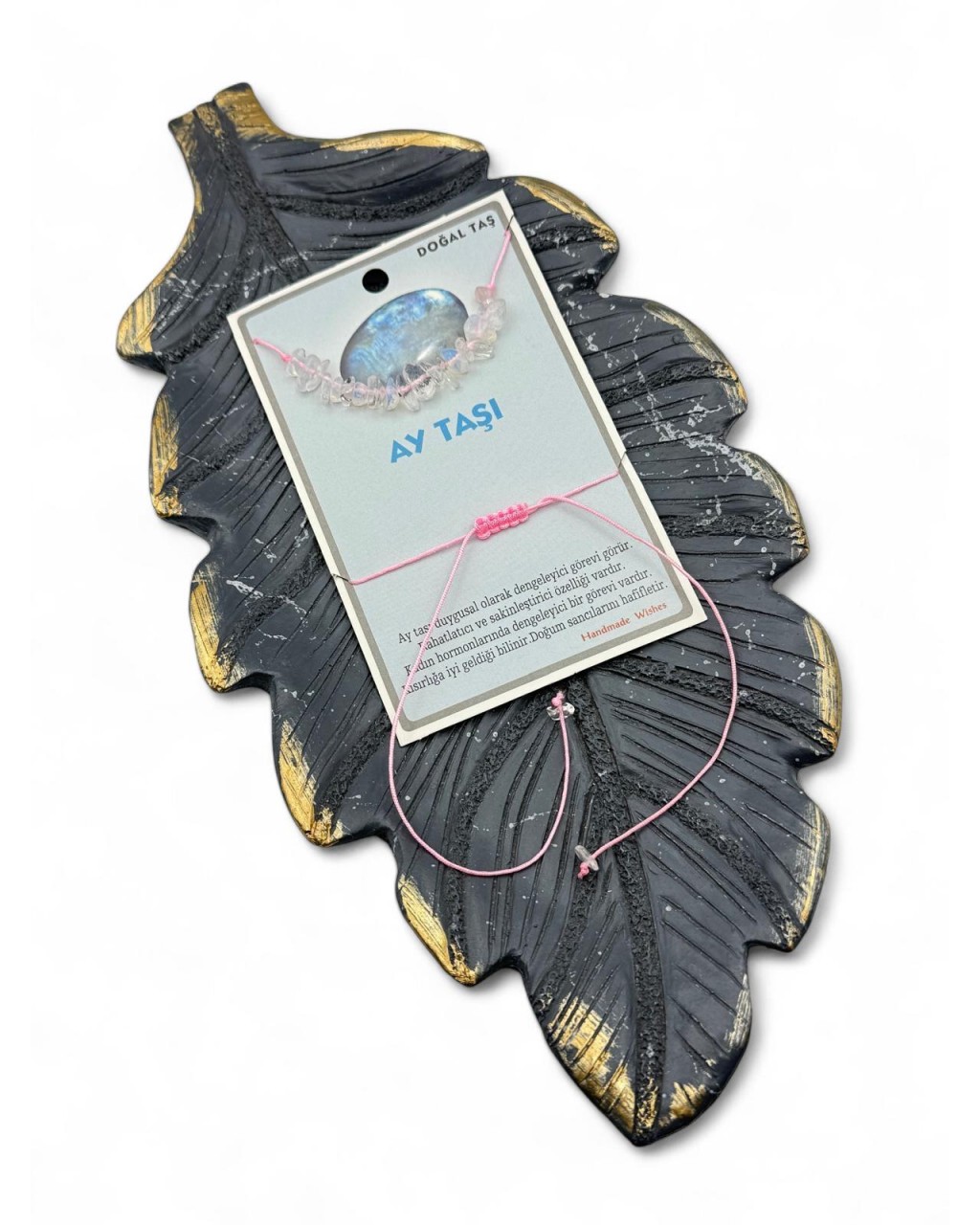 AY TAŞI KARTLI MAKROME KOLYE