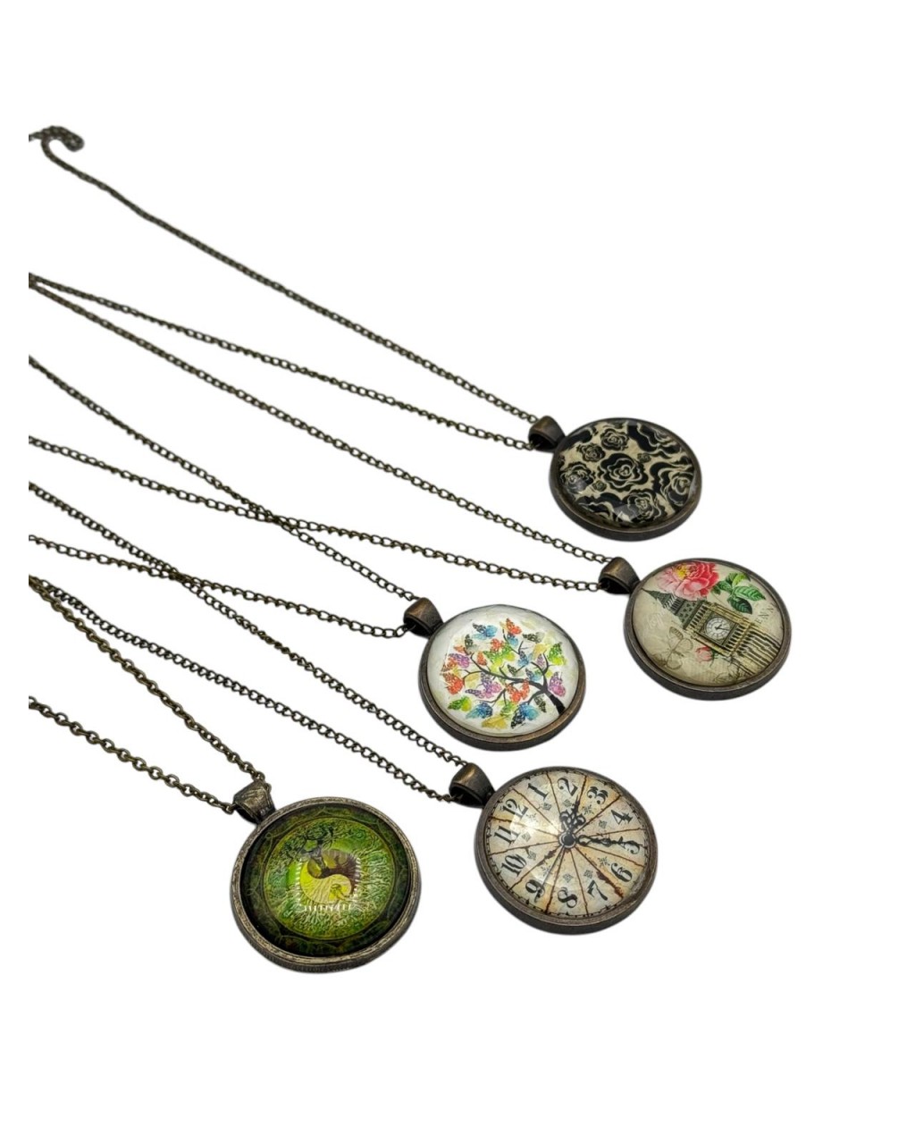 YUVARLAK MODEL BAKIR RENK ANTİK KOLYE