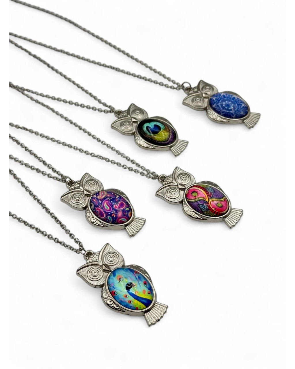 BAYKUŞ MODEL GÜMÜŞ RENK ANTİK KOLYE