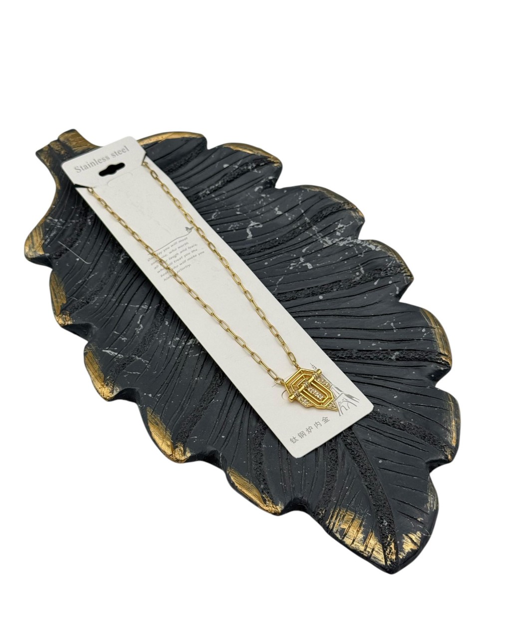 GEOMETRİK SERENAY KOLYESİ ZİRKON TAŞ GOLD RENK ÇELİK KOLYE