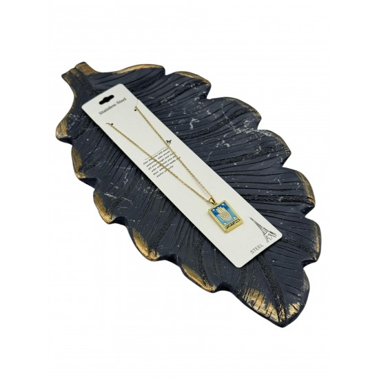 GOLD RENK FORTUNE TAROT PLAKA MODEL ÇELİK KOLYE