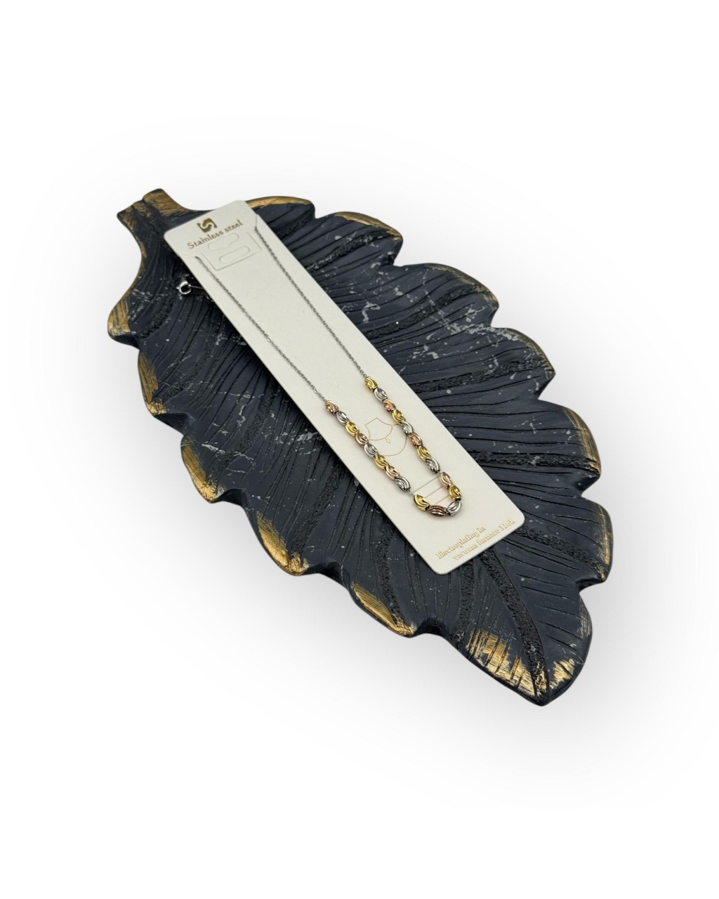 OVAL DORİKA BONCUK MODEL SİLVER RENK ÇELİK KOLYE