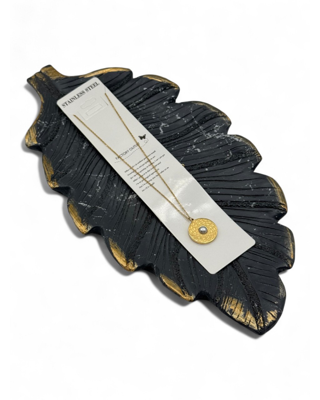 GOLD RENK İNCİ BONCUK YUVARLAK MODEL ÇELİK KOLYE