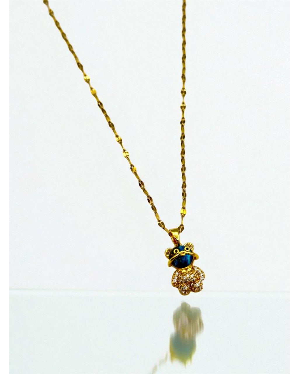 GOLD RENK ASTRONOT AYI GEZEGEN MODEL ÇELİK KOLYE