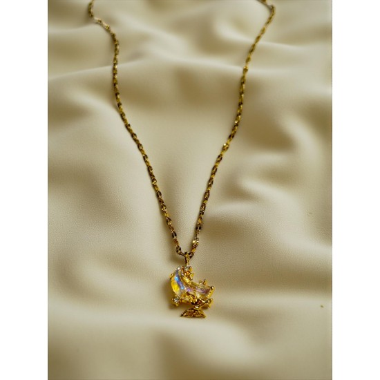 GOLD RENK MOONLİGHT KELEBEK ÇELİK KOLYE