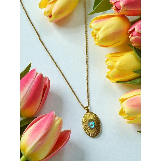 GOLD RENK OVAL MODEL KOLYE