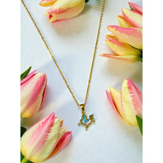 GOLD RENK MİNİ KELEBEK MODEL KOLYE