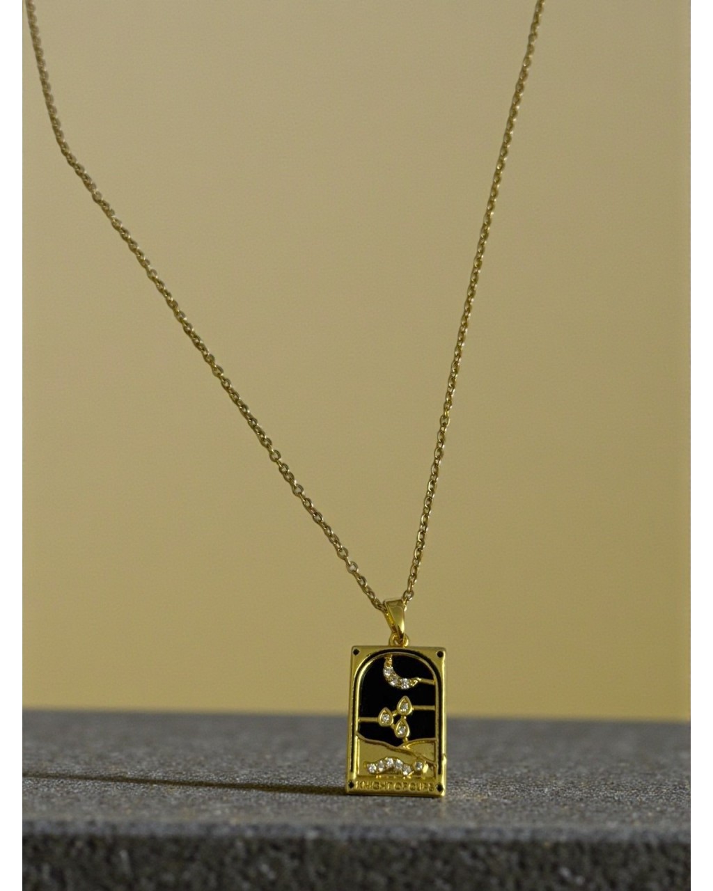 GOLD RENK TAROT BURÇ MODEL ÇELİK KOLYE