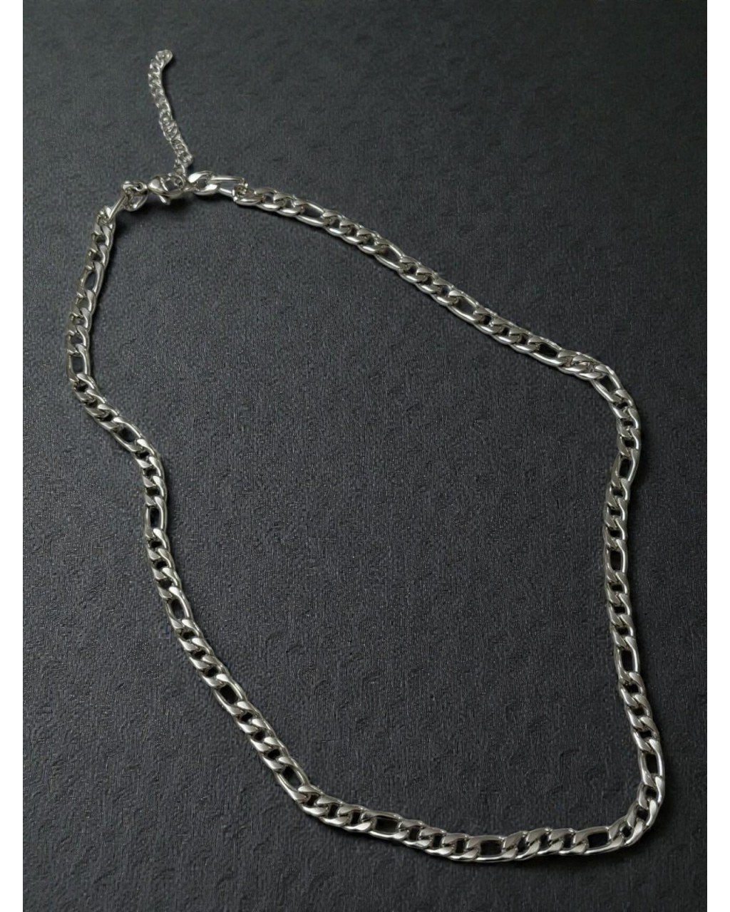 SİLVER RENK FİGARO ZİNCİR ERKEK ÇELİK KOLYE