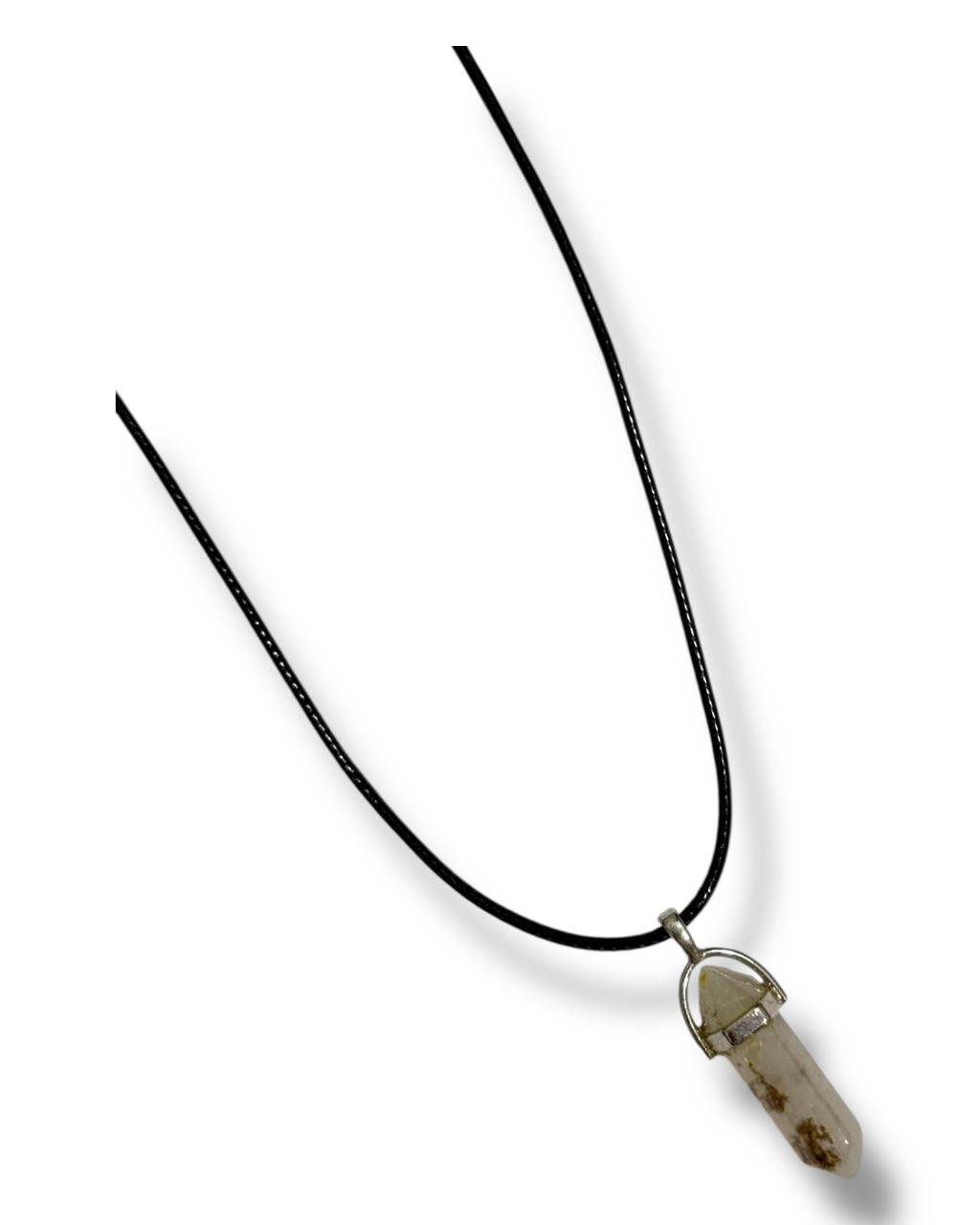 YEŞİL FLORİT PANDÜL ÇİVİ MODEL DERİ KORDON KOLYE