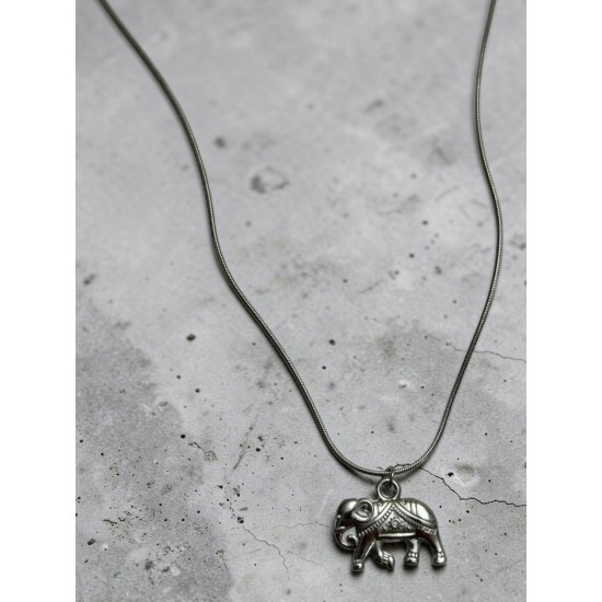 FİL FİGÜR SİLVER RENK ÇELİK KOLYE