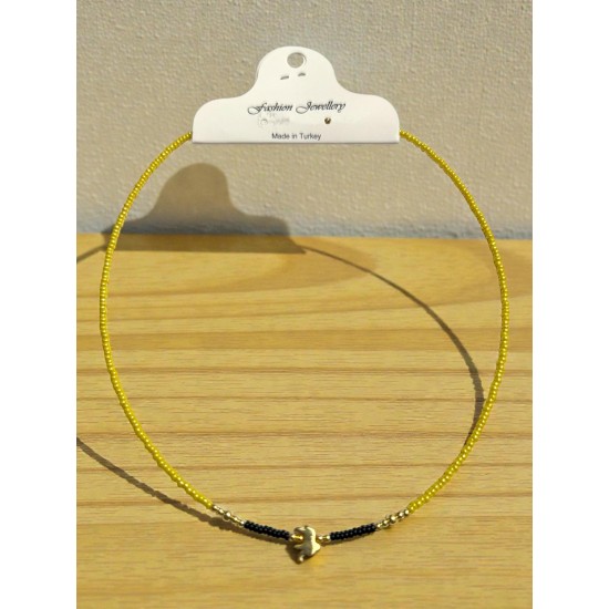 FİL FİGÜRLÜ SARI ÇELİK TELLİ KUM KOLYE