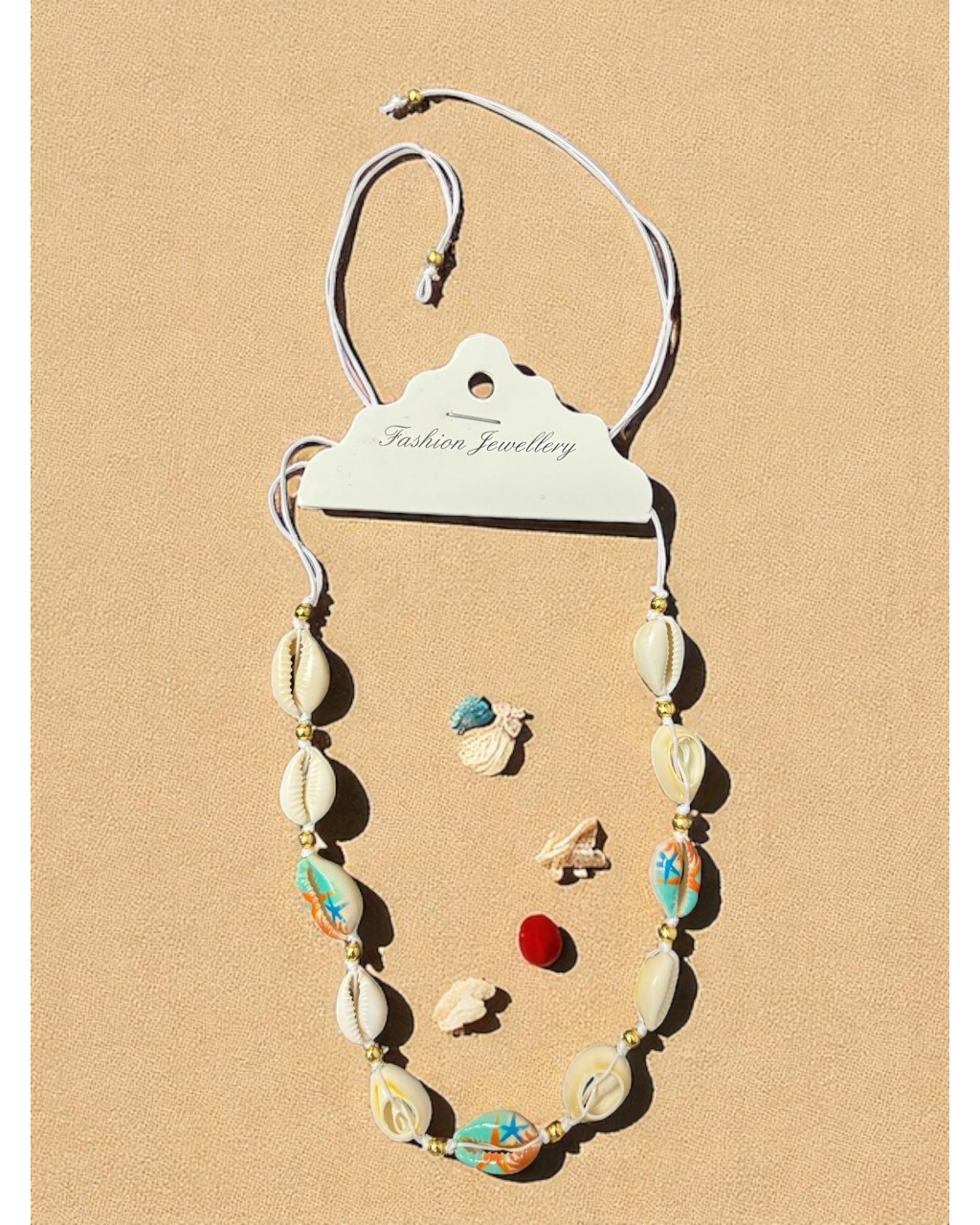 YILDIZ BASKI DESENLİ DENİZ KABUĞU KOLYE