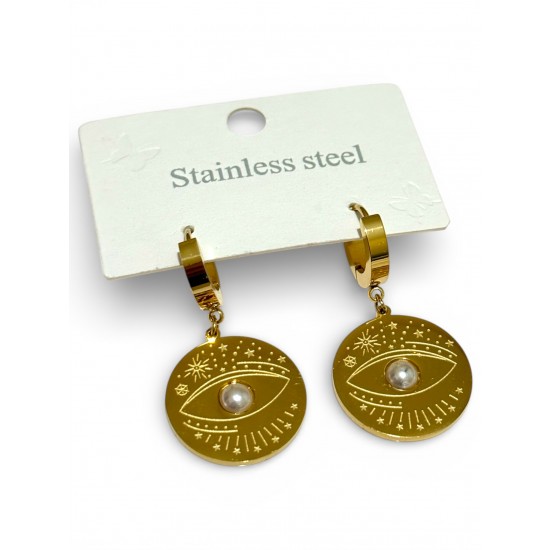 İNCİLİ YUVARLAK GÖZ ÇEİK KÜPE