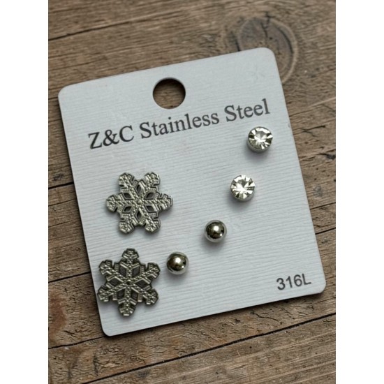 KAR TANESİ MODEL ÇELİK ÇOKLU KÜPE