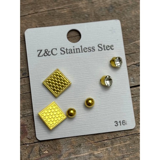 BAL PETEĞİ MODEL GÜMÜŞ RENK ÇELİK ÇOKLU KÜPE