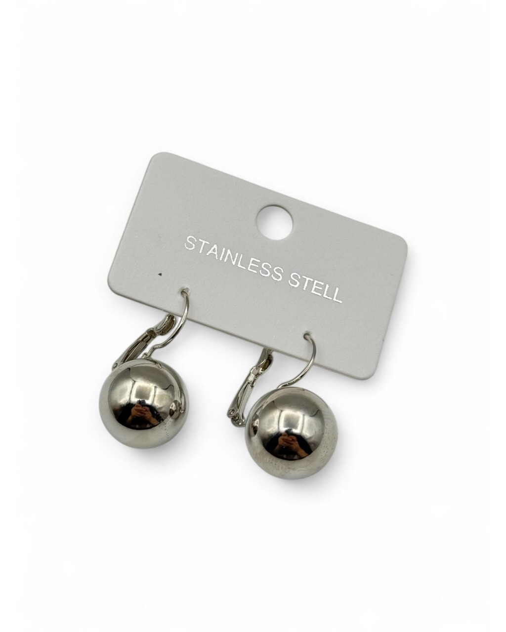 GÜMÜŞ TOP MODEL ÇELİK KÜPE