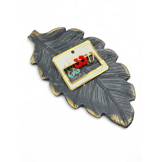 3 ÇİFT KIRMIZI FİMOLU MODEL KÜPE