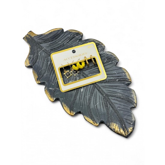 3 ÇİFT SARI FİMOLU MODEL KÜPE