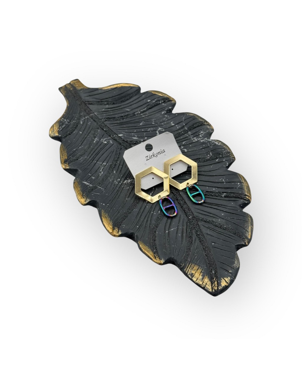 GOLD ALTIGEN DETAYLI YANAR DÖNER TİTANYUM KAPLAMA DÜĞME MODEL KÜPE