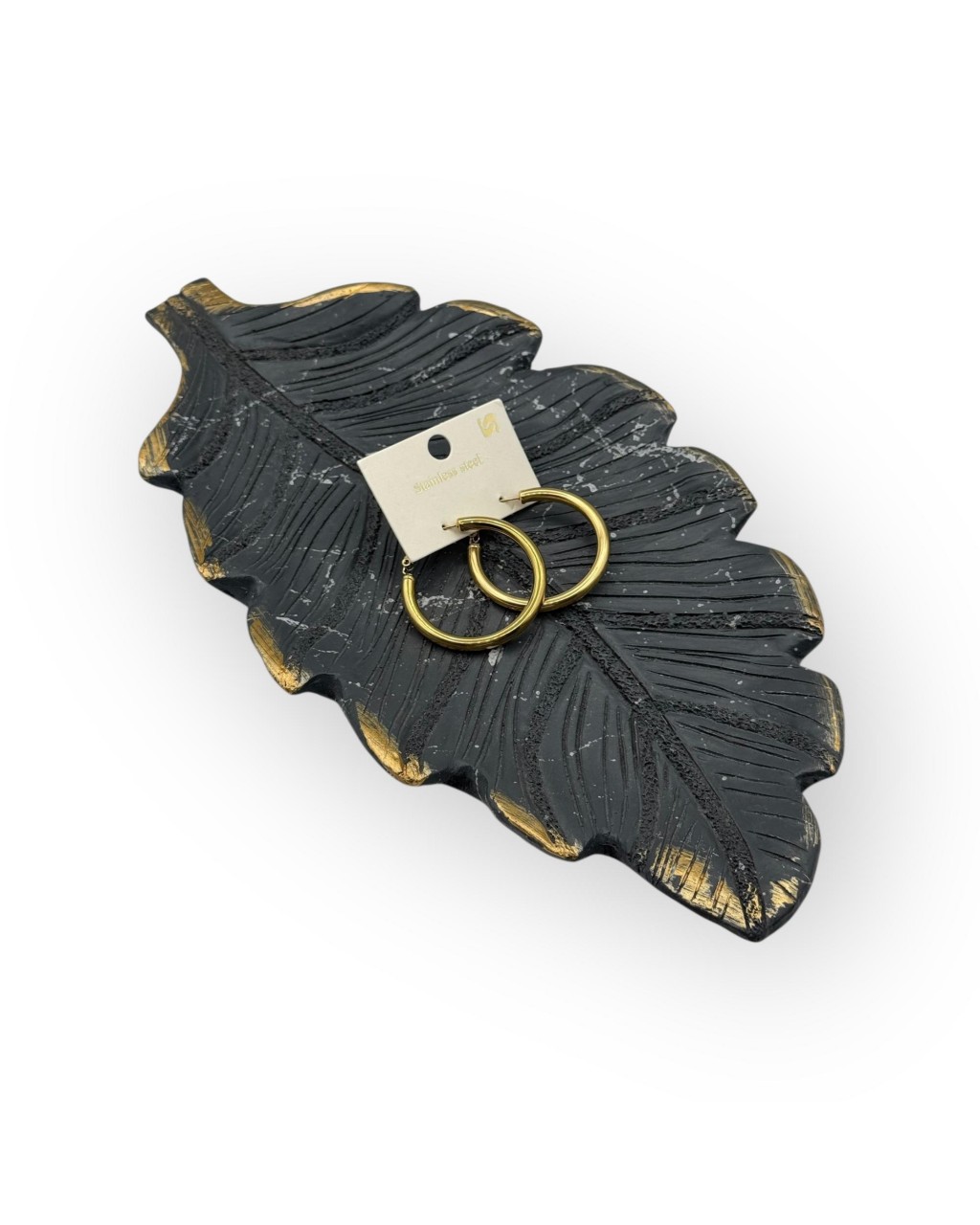 GOLD RENK ORTA BOY HALKA MODEL ÇELİK KÜPE