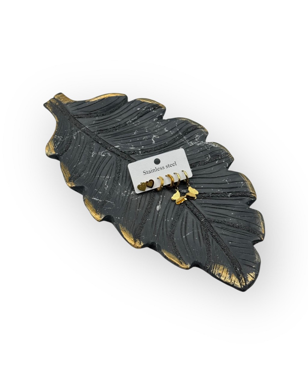 GOLD RENK KARIŞIK MODEL 3 ÇİFT ÇELİK KÜPE