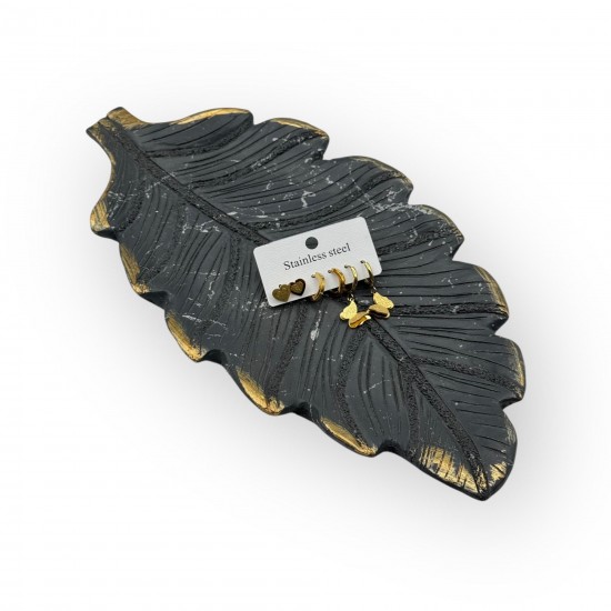 GOLD RENK KARIŞIK MODEL 3 ÇİFT ÇELİK KÜPE