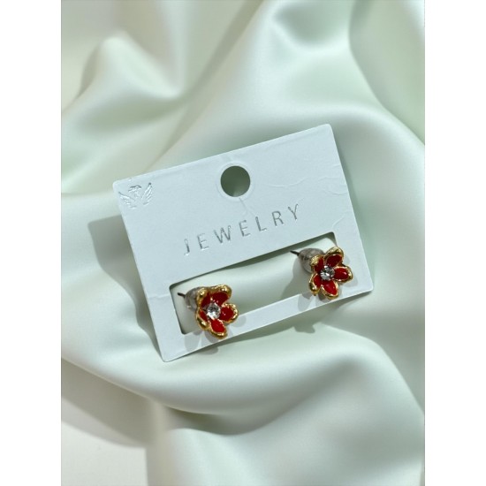 KIRMIZI ÇİÇEK MODEL KÜPE