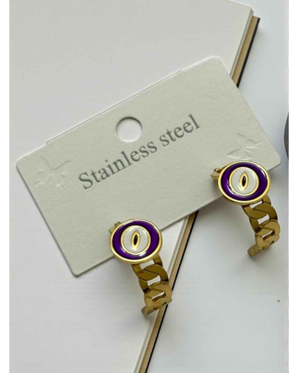 GOLD RENK DÜĞÜM MODEL MİNELİ ÇELİK KÜPE