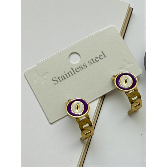 GOLD RENK DÜĞÜM MODEL MİNELİ ÇELİK KÜPE