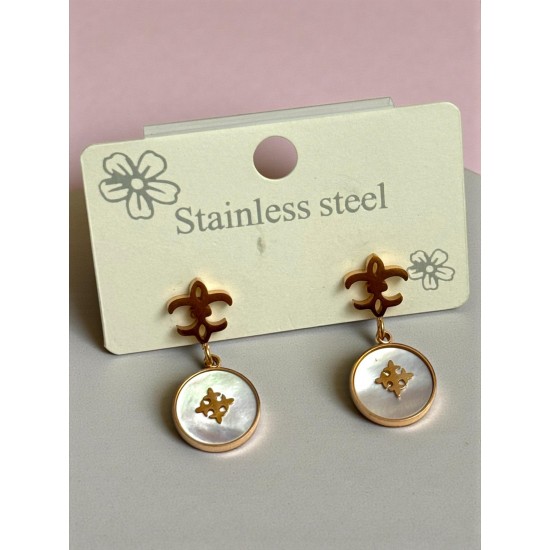 SEDEFLİ ROSE RENK ÇELİK KÜPE