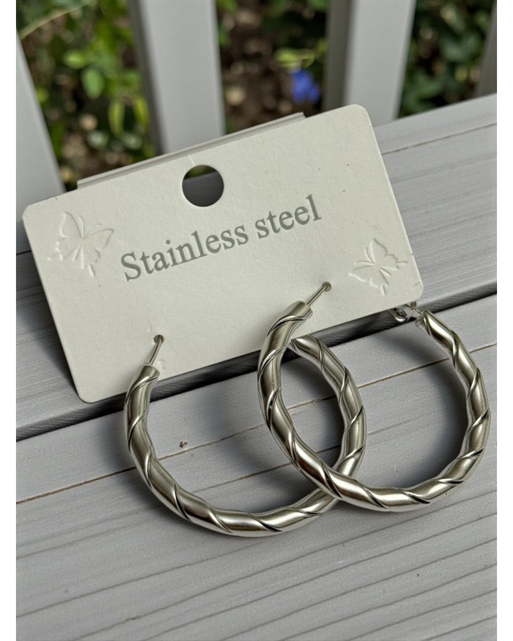 SİLVER RENK HALKA ÇELİK KÜPE