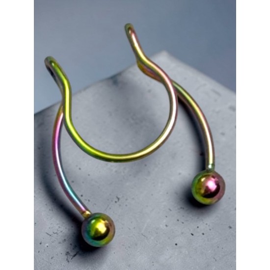 SEPTUM RENKLİ GEÇİŞLİ DELİKSİZ BURUN PİERCİNG