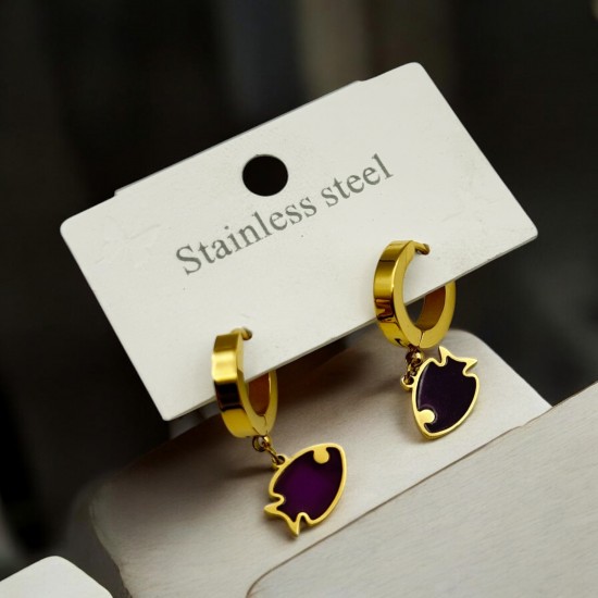 BALIK MODEL KARARMAZ ÇELİK KÜPE