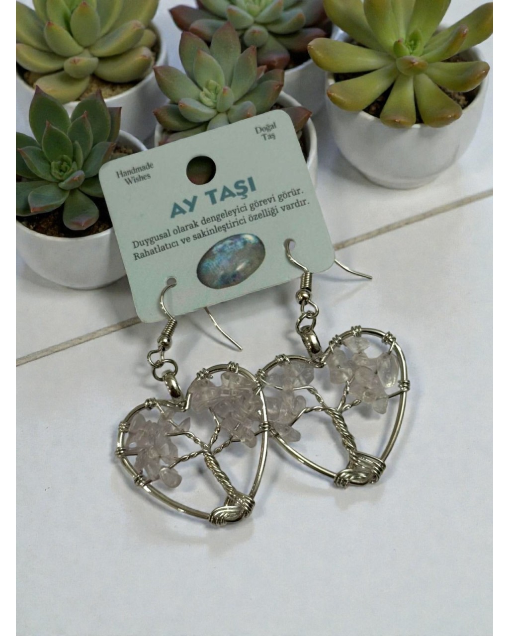 KALP MODEL HAYAT AĞACI AY TAŞI KÜPE