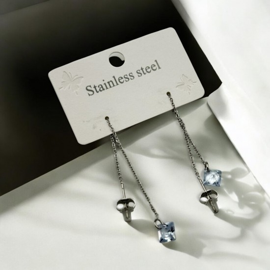 SALLANTILI TAŞLI MODEL CERRAHİ ÇELİK KÜPE