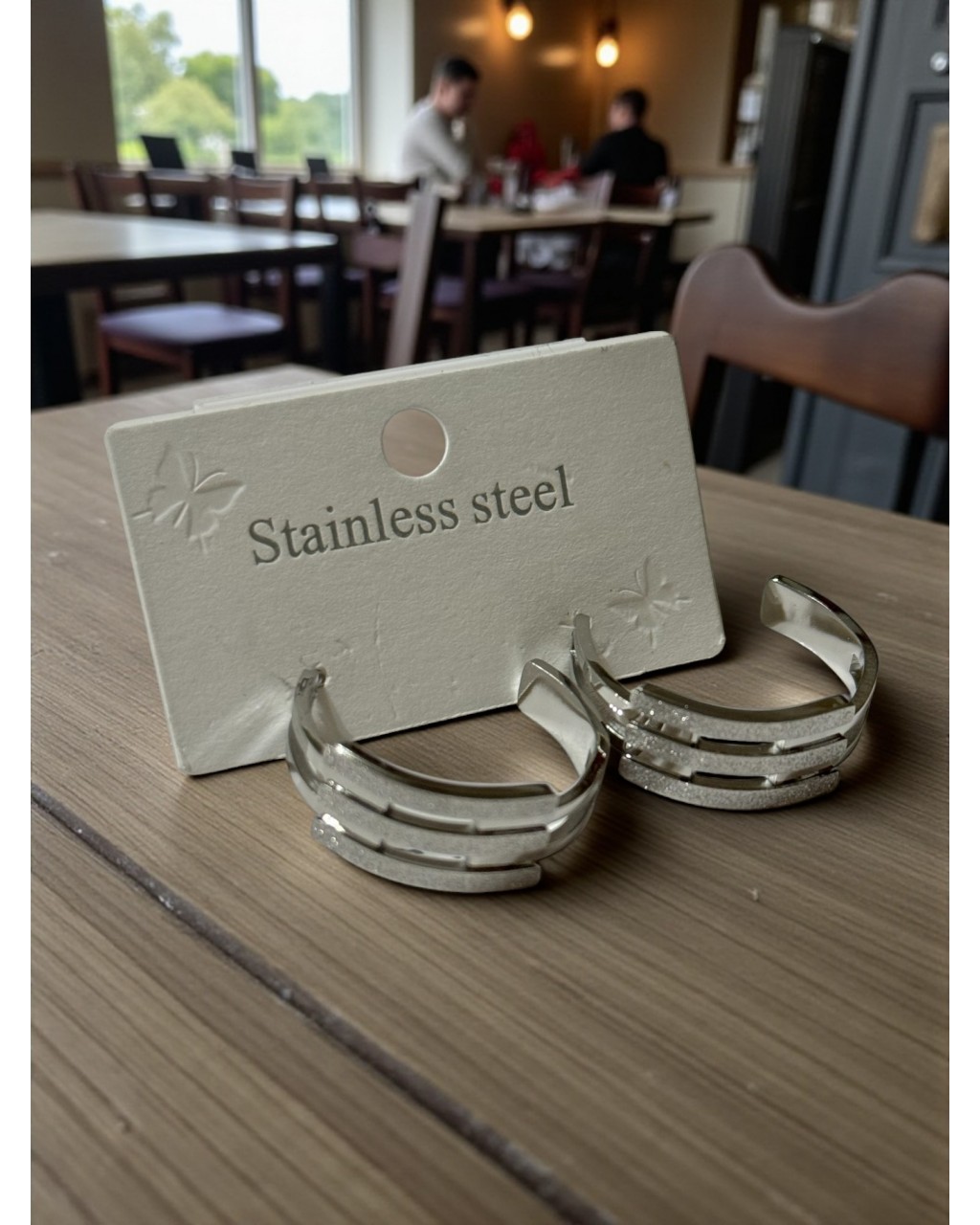 KABURGA DESENLİ ÇELİK KÜPE