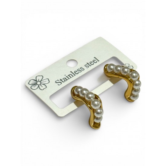 İNCİLİ MODEL ÇELİK KÜPE