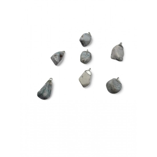 GÜMÜŞ RENK KAPLAMA HAVLİT TAŞI KOLYE VE KÜPE UCU