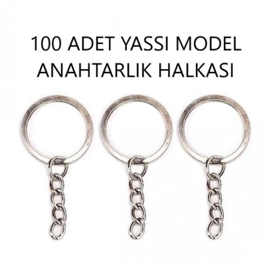 100 ADET YASSI MODEL ANAHTARLIK HALKASI