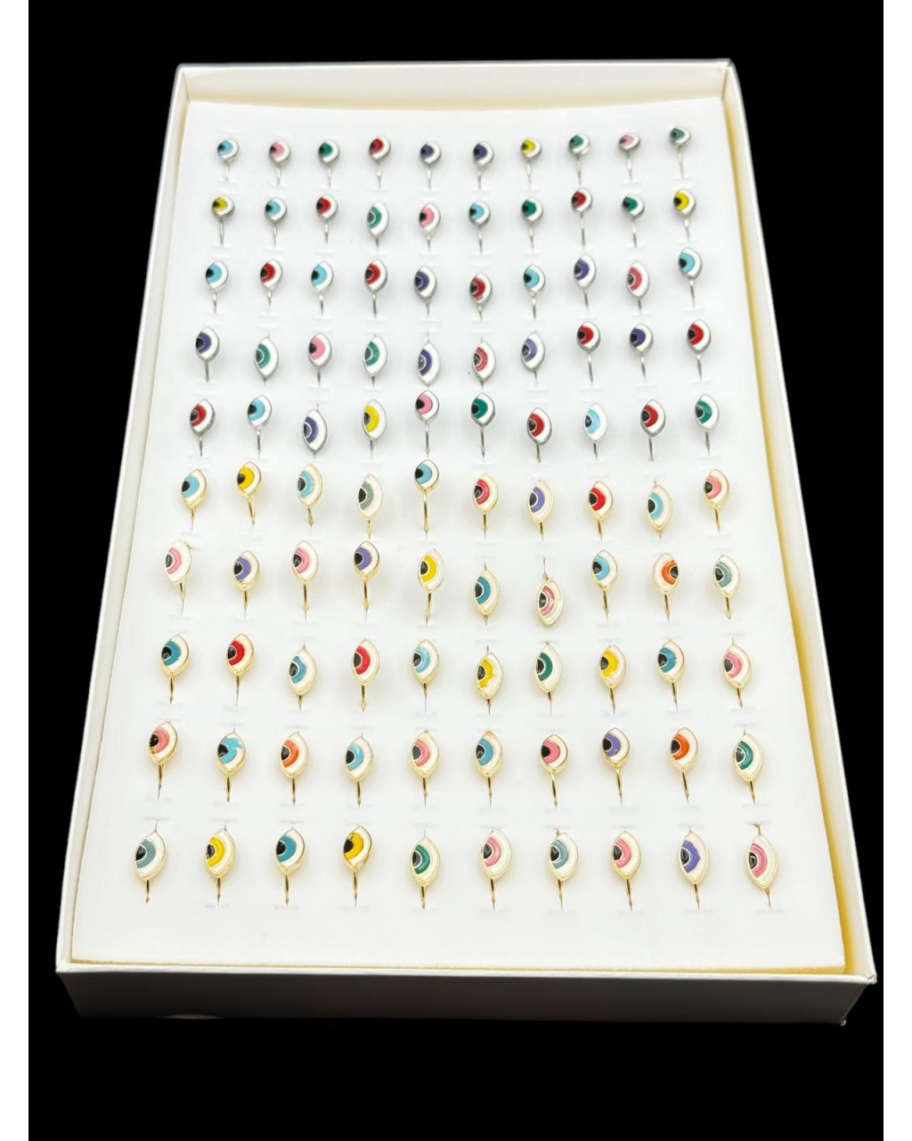 100 ADET SİLVER-GOLD RENK GÖZ MODEL YÜZÜK 100 ADET SİLVER-GOLD RENK GÖZ MODEL YÜZÜK