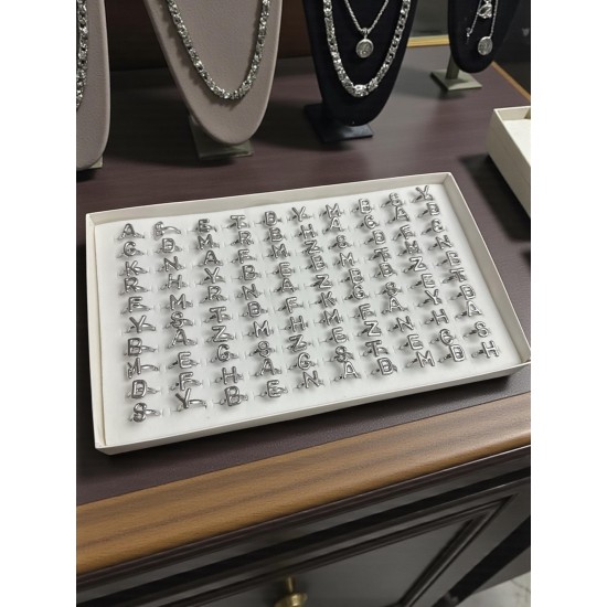 100 ADET SİLVER RENK BALON HARF YÜZÜK